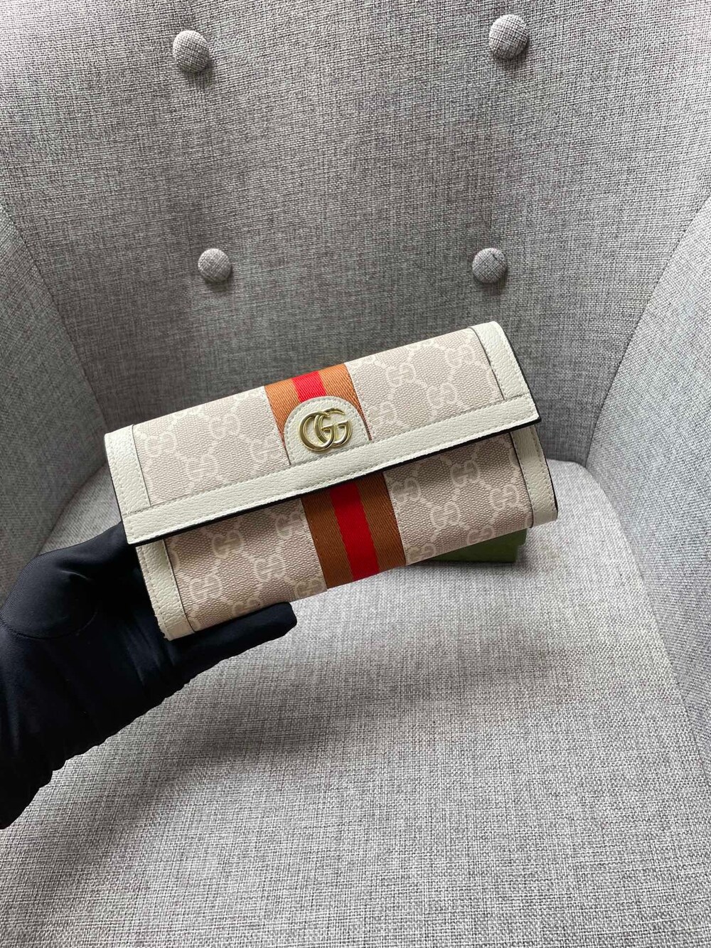Gucci Ophidia GG Canvas Long Flap Wallet - Picture 2 of 9